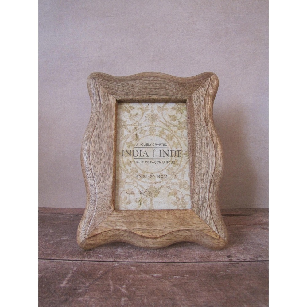 Vintage Wood Wavy Edge Photo Frame - Farmhouse 4 x 6 Picture Frame - Picture 3 of 11